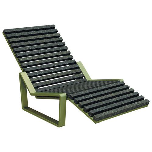 Urbemob - Chaise longue Arbane - Aluminium Ipra/alu Salvia Gris Foncé - 90% Recyclé - 25 Ans Garantie