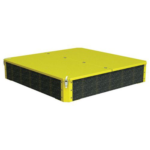Urbemob - Bac à sable Arbane 120x120 cm Jaune - Aluminium - 2-10 ans - Éco-responsable
