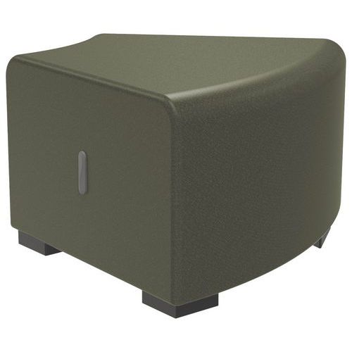 Pouf D'angle Hizia Tissu Enduit Pvc Gris Moyen