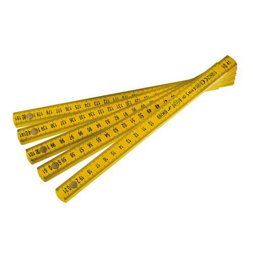 Mondelin - Mètre pliant en bois 2m - Classe 2M - Précision et Durabilité
