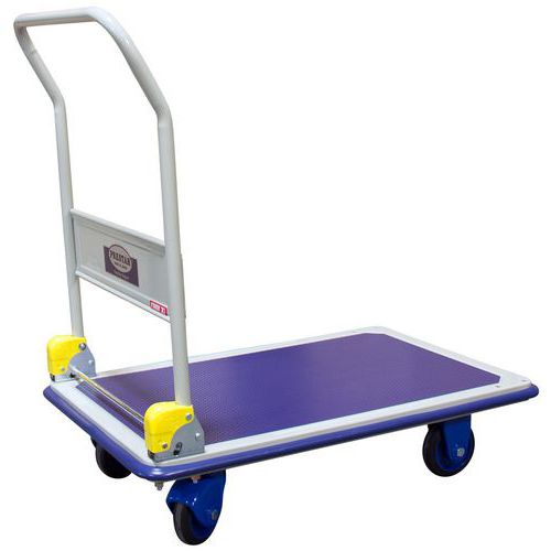 Prestar - Chariot à dossier rabattable - 300 kg - Acier - 2 fixes + 2 pivotantes - Gris Bleu