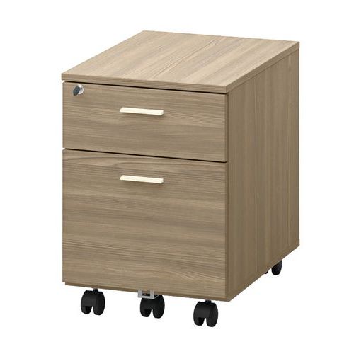 Quadrifoglio - Caisson mobile Allegra 2 tiroirs Orme - 58 cm hauteur - Bois multiplis FSC - Fermeture à clé - Livré monté