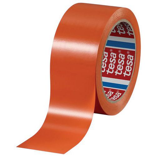 Tesa - Ruban Adhésif PVC Orange Bâtiment - 50mm x 33m - Résistant et Polyvalent