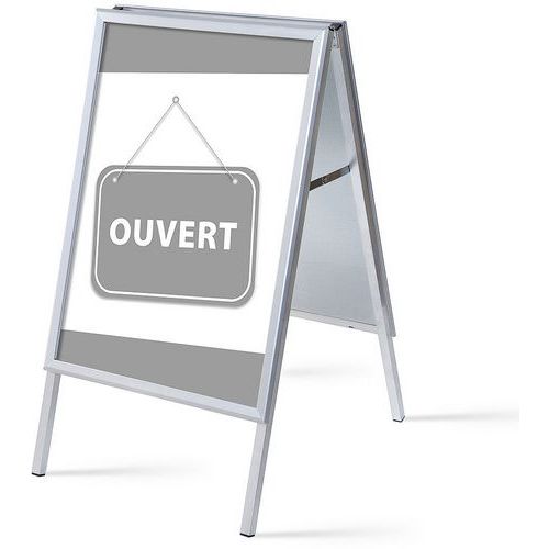 Showdown Displays - Stop-Trottoir A1 Gris - 639x1094mm - Surface Papier - Idéal Publicité Extérieure