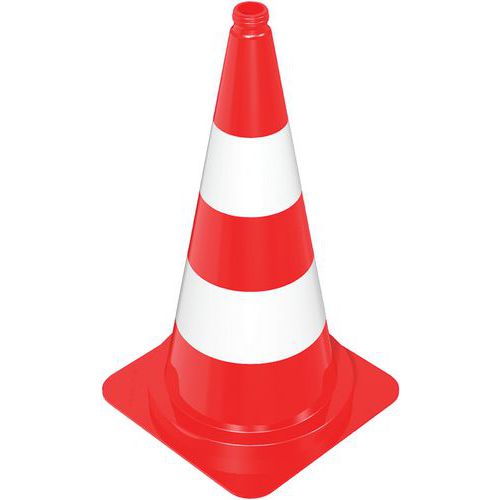 Cône De Guidage Rouge / Blanc Hauteur: 750 Mm