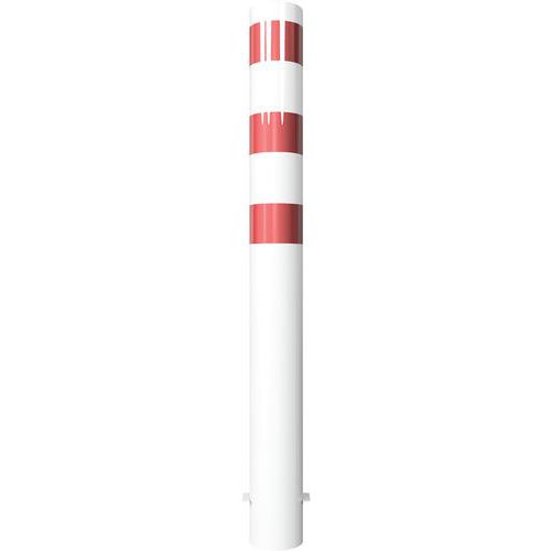 Borne Acier Ø 152 X 32 Mm à Bétonner Blanc/rouge L1500 Mm