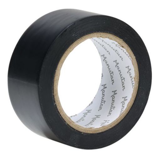 Manutan Expert - Ruban de maintenance PVC noir - 50mm x 33m - 0.13mm épaisseur - Adhésif résistant