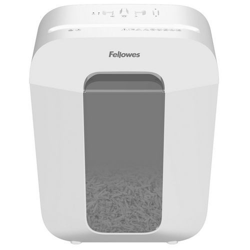Fellowes - Destructeur LX50 Blanc Coupe Croisée P4 - 9 Feuilles - 17L - Idéal Télétravail