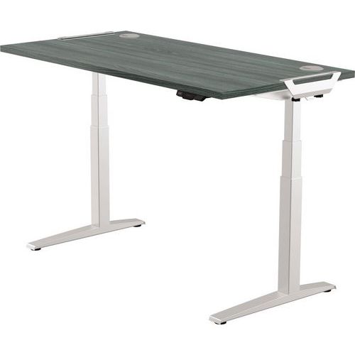 Bureau Réglable Levado -piètement Gris Plateau 180cm Chêne