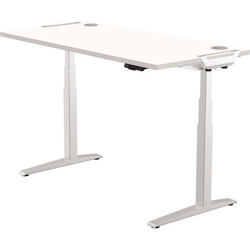 Bureau Réglable Levado -piètement Gris Plateau 160cm Gris