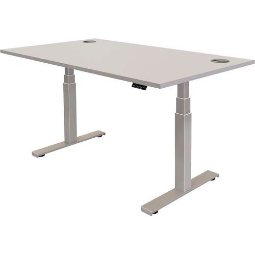 Bureau Réglable Cambio -piètement Gris Plateau 160cm Gris