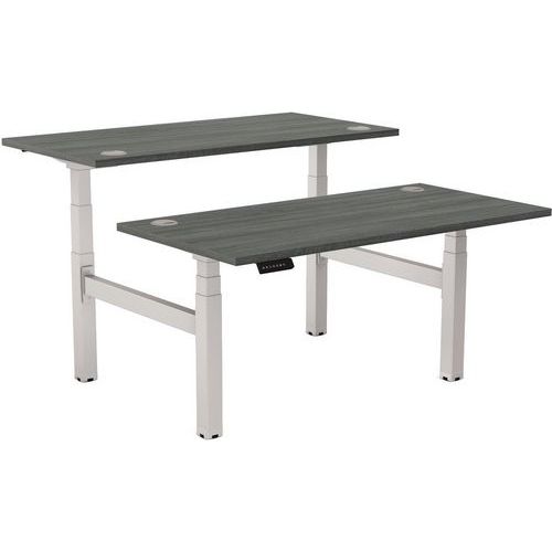 Bureau Bench Réglable Cambio-piètement Gris 180cm Chêne