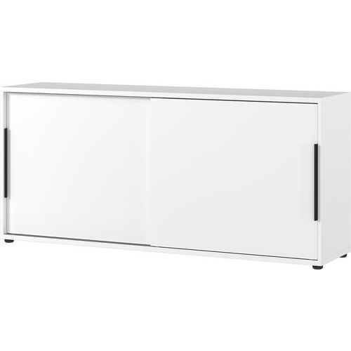 Germania - Armoire à portes coulissantes GW-Mailand - Blanc 160x74x40 cm - Rangement bureau spacieux