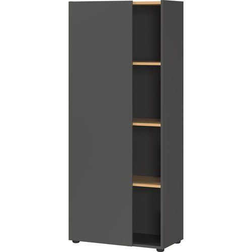 Germania - Armoire de bureau GW-Adrano - 61x145cm Graphite/Chêne - Rangement spacieux et design