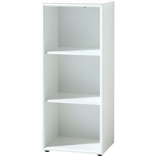 Germania - Bibliothèque GW-Monteria - 50x120cm - 3 cases - Blanc - Montage facile