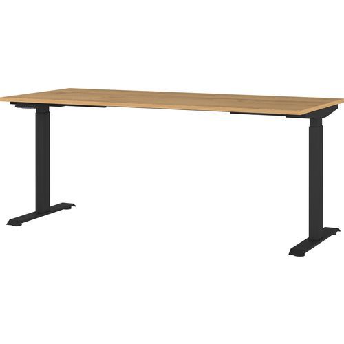 Germania - Bureau électrique réglable GW-Agenda 180cm Chêne/Noir - Hauteur 72-120cm - Charge 80kg - Idéal bureau moderne