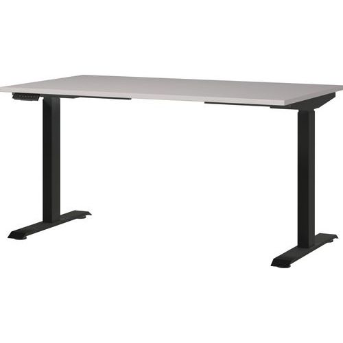 Germania - Bureau électrique réglable GW-Bedano 140cm Cachemire/Gris Noir - Hauteur 72-120cm - Charge 80kg