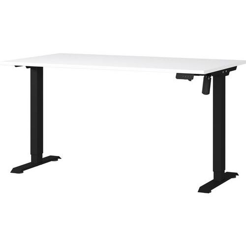 Germania - Bureau électrique réglable GW-Boras 140cm Blanc Noir - Hauteur 71-119cm - Charge 80kg - Idéal Télétravail
