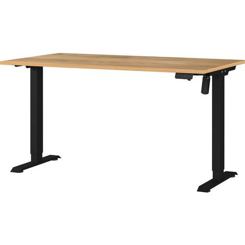 Germania - Bureau électrique réglable GW-Boras 140cm Chêne Noir - Hauteur 71-119cm - Charge 80kg