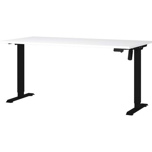 Germania - Bureau Électrique Réglable GW-Boras - 160cm Blanc Noir - Hauteur 71-119cm - Charge 80kg