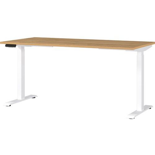 Germania - Bureau Électrique GW-Jet 160cm Chêne/Blanc - Hauteur Réglable 72-120cm - Charge 80kg