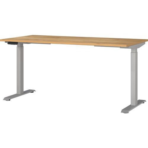 Germania - Bureau électrique réglable GW-Jet 160cm Chêne clair/Argent - Hauteur 72-120cm - Charge 80kg