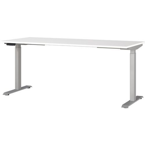 Germania - Bureau électrique réglable GW-Jet 180cm Blanc/Argent - Hauteur 72-120cm - Charge 80kg - Idéal Télétravail