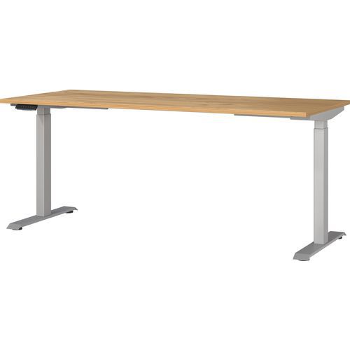 Germania - Bureau électrique réglable GW-Jet 180cm Chêne clair/Argent - 72-120cm Hauteur - 80kg Charge Max