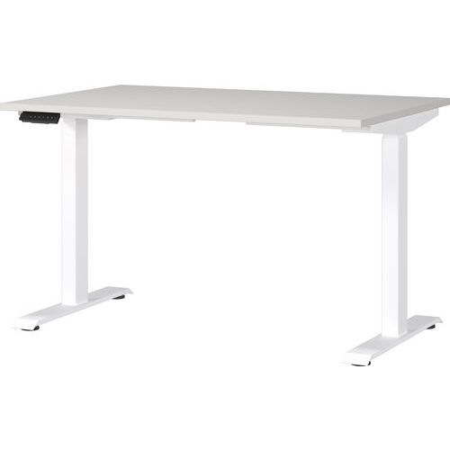 Germania - Bureau électrique réglable GW-Mailand 120cm Gris clair/Blanc - Hauteur 72-120cm - Charge 80kg - Idéal bureau droit