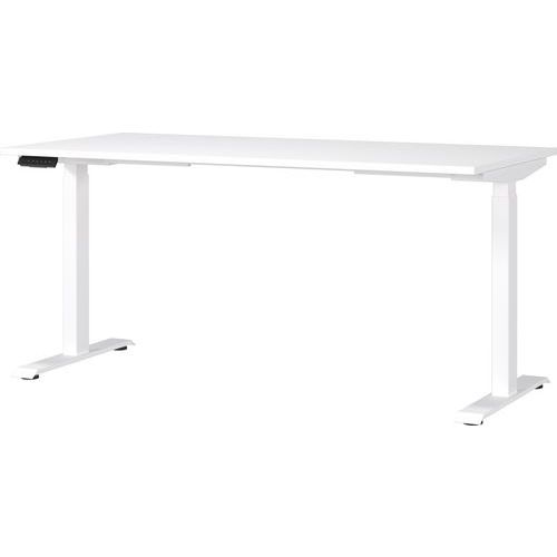 Germania - Bureau électrique réglable GW-Mailand 160cm Blanc - Hauteur 72-120cm - Charge 80kg - Bureau droit