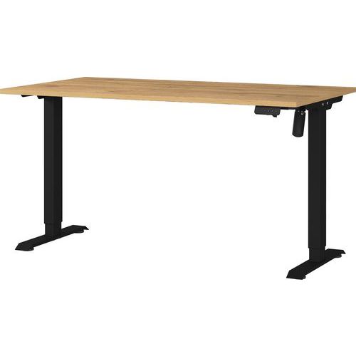 Germania - Bureau électrique réglable GW-Profi 2.0 - 140cm Chêne Marron Noir - Hauteur 71-119cm - Charge 80kg