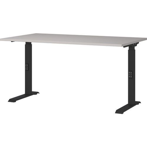 Germania - Bureau mécanique GW-Bedano 140cm Gris/Noir - Hauteur réglable 68-91cm - Charge 80kg