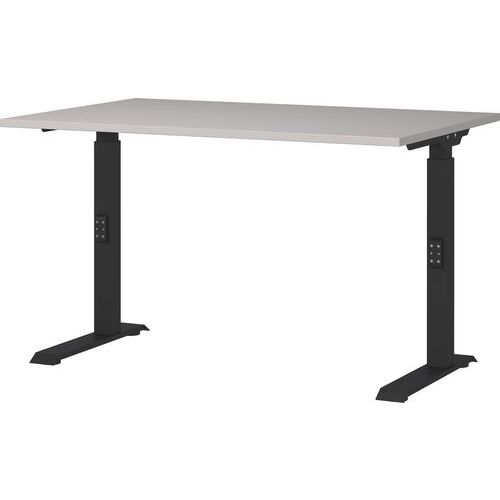 Germania - Bureau réglable mécanique GW-Downey 120cm Gris/Noir - Hauteur 68-91cm - Charge 80kg