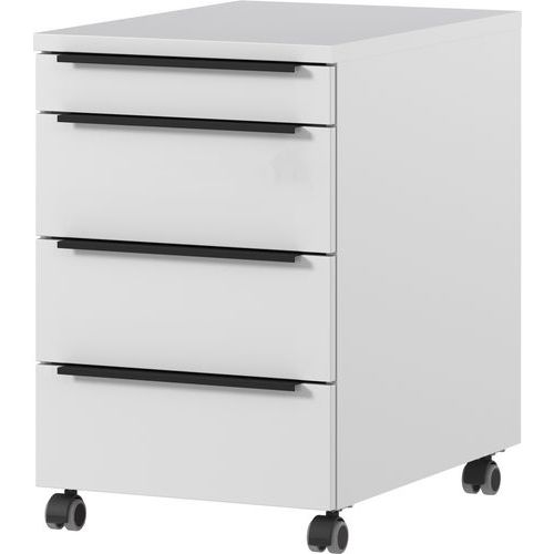 Germania - Caisson mobile GW-Mailand - Gris clair - 4 tiroirs - Mobile - 63x42x60cm - Charge 51kg