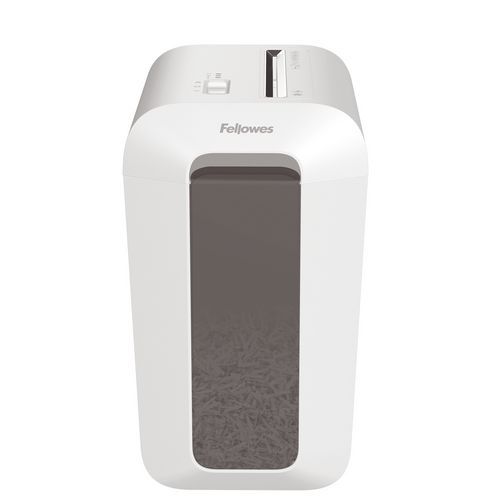 Fellowes - Destructeur LX65 Blanc Coupe Croisée P4 - 10 Feuilles - 22L - Idéal Télétravail