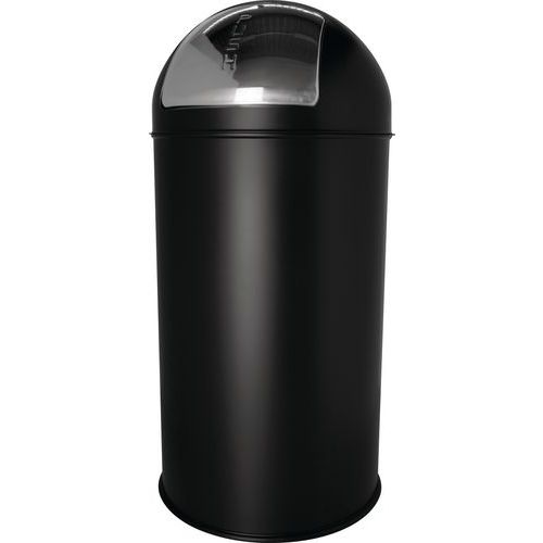 Poubelle À Clapet Push The Dome - Noir - 30l