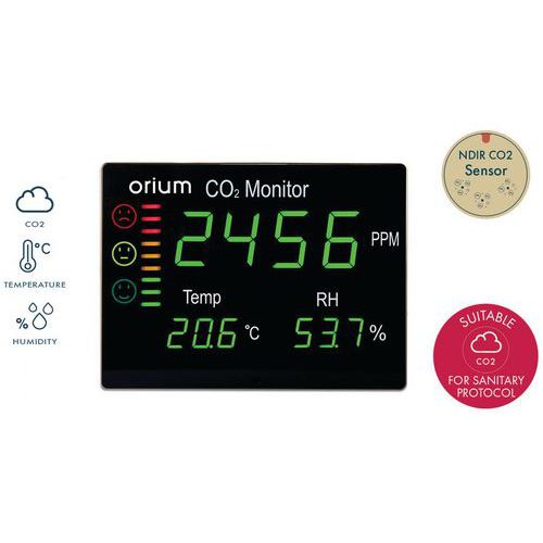 Capteur qualité de l'air ORIUM Mesureur de CO2 Quaelis 16