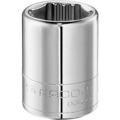 Facom - Douille 1/4 6 pans OGV Grip 12 mm - Finition Chromée - Haute Performance
