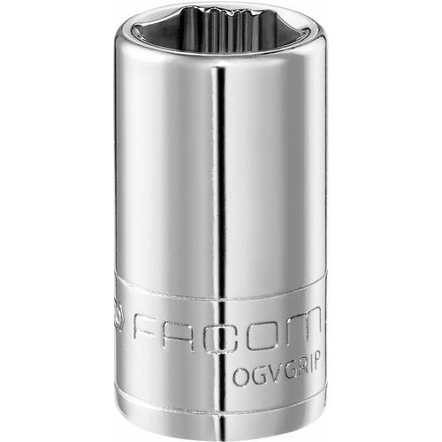 Facom - Douille 1/4 OGV Grip 6 pans - 8 mm - Finition chromée - Outillage à main de précision