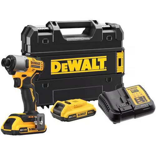 Dewalt - Visseuse à chocs compacte XR 18V Li-Ion Brushless - 2Ah - 192 Nm - Idéale pour professionnels