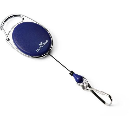 Durable - Enrouleur pour badges - Longueur 80 cm - Bleu - Fixation lacet - Recyclable