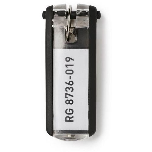 Durable - Porte-clés Key Clip Noir - 6 Clés - Plastique Robuste - 68x25mm