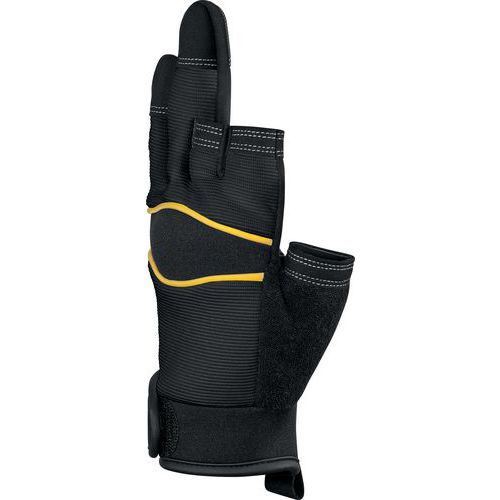 Gants De Manutention 3 Doigts Coupés. Paume Cuir Synthetique Taille 8