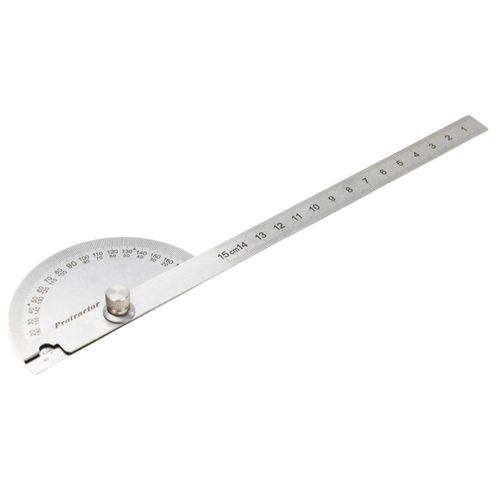Manutan Expert - Rapporteur d'angle 200° - 200 mm - Acier inoxydable - Garantie 10 ans