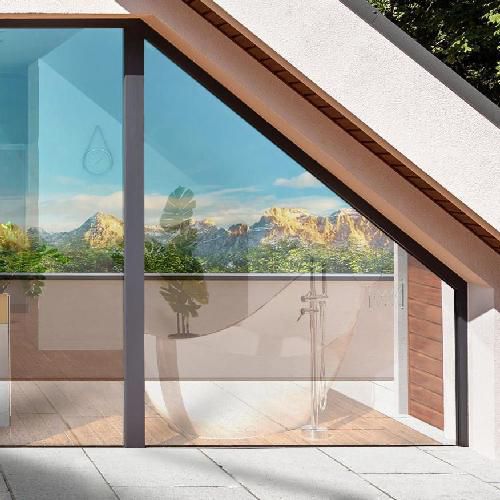 Film Effet Miroir Sans Tain Argent Moyen - Laize 152