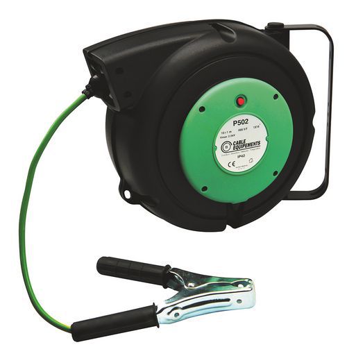 Enrouleur Rappel Automatique P502 - Avec Pince De Mise à La Terre