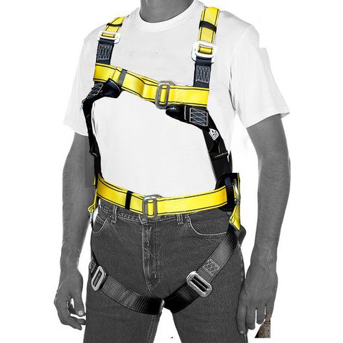 Ponsa - Harnais de sécurité Ecosafex 8 - Taille L - 2 points d'attache - Résistance 15 kN - Noir/jaune