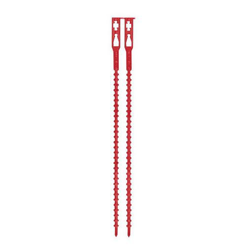 CEP - Lien cranté 232mm Rouge - Polypropylène 5mm - Recyclable