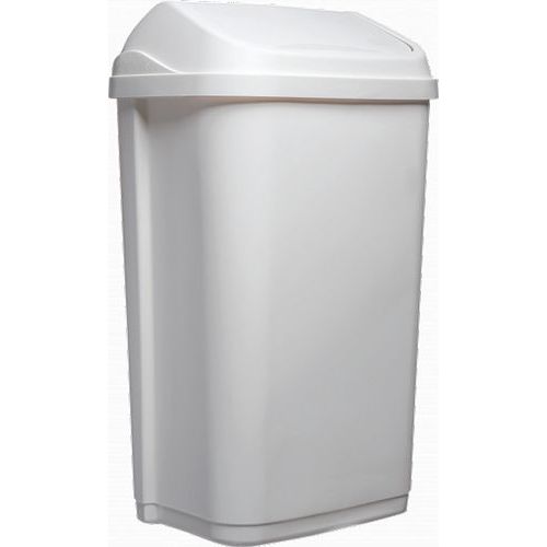 Poubelle Pour Sanitaire À Couvercle Basculant - 50l - Blanc - Probbax