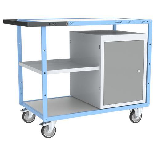 Fimm - Servante d'atelier avec plateau mélaminé - Charge 250kg - 1 porte - Éco-responsable